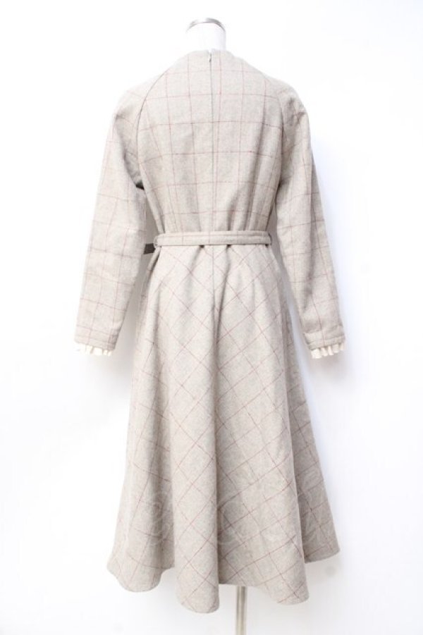 画像2: an another angelus / スイートハートネックラインチェックワンピース F ベージュ Y-25-09-29-144-CA-OP-SZ-ZY (2)