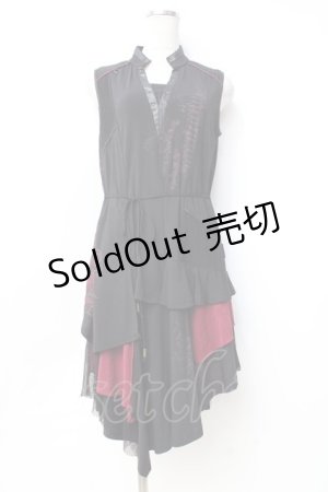 画像: Ozz Croce / アシメメッシュワンピース  黒 Y-25-09-29-146-OO-OP-SZ-ZY