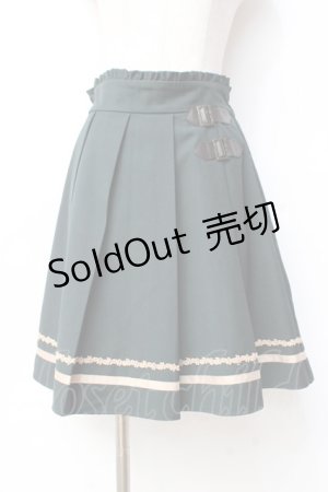 画像: axes femme / サイドベルトプリーツスカート  グリーン Y-25-09-29-165-AX-SK-SZ-ZY