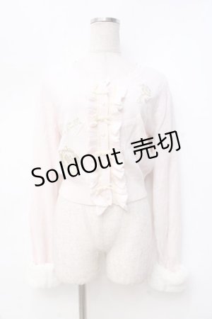 画像: LIZ LISA / 袖ファー付き刺繍カーディガン 0 ピンク Y-25-09-29-168-LO-TO-SZ-ZY