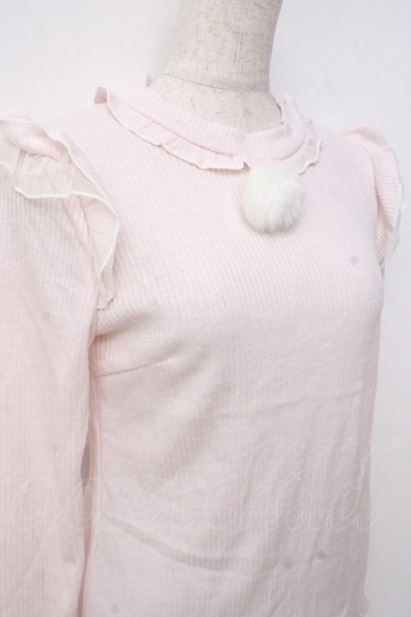 画像3: LIZ LISA / ポンポン付リブトップス 0 ピンク Y-25-09-29-182-LO-TO-SZ-ZI (3)