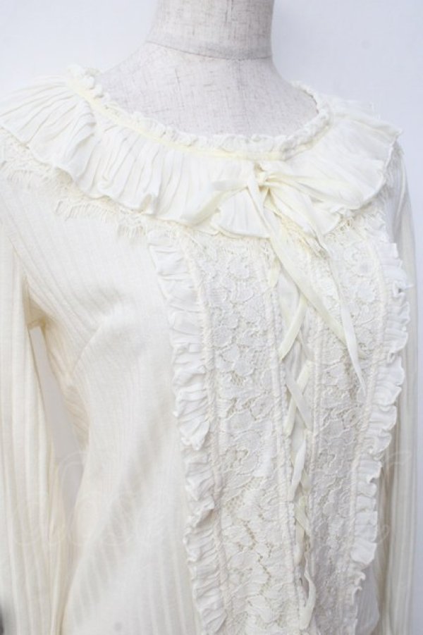 画像4: LIZ LISA / レース使いテレコトップス 0 生成り Y-25-09-29-183-LO-TO-SZ-ZY (4)