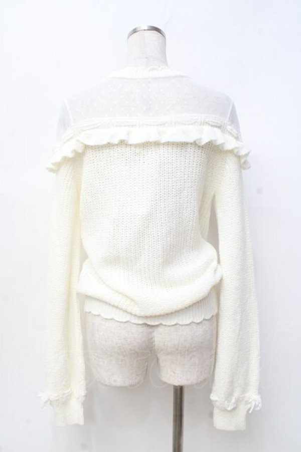 画像2: LIZ LISA / リボン通しフラワーニットトップス 0 オフ白 Y-25-09-29-186-LO-TO-SZ-ZI (2)