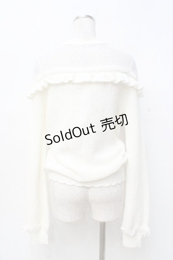 画像2: LIZ LISA / リボン通しフラワーニットトップス 0 オフ白 Y-25-09-29-186-LO-TO-SZ-ZI (2)