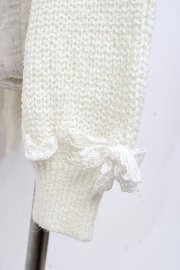 画像3: LIZ LISA / リボン通しフラワーニットトップス 0 オフ白 Y-25-09-29-186-LO-TO-SZ-ZI (3)