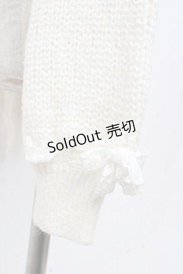 画像3: LIZ LISA / リボン通しフラワーニットトップス 0 オフ白 Y-25-09-29-186-LO-TO-SZ-ZI (3)