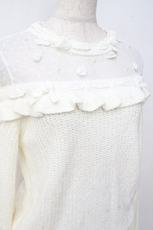 画像4: LIZ LISA / リボン通しフラワーニットトップス 0 オフ白 Y-25-09-29-186-LO-TO-SZ-ZI (4)