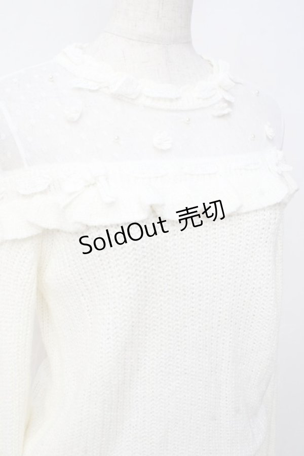 画像4: LIZ LISA / リボン通しフラワーニットトップス 0 オフ白 Y-25-09-29-186-LO-TO-SZ-ZI (4)