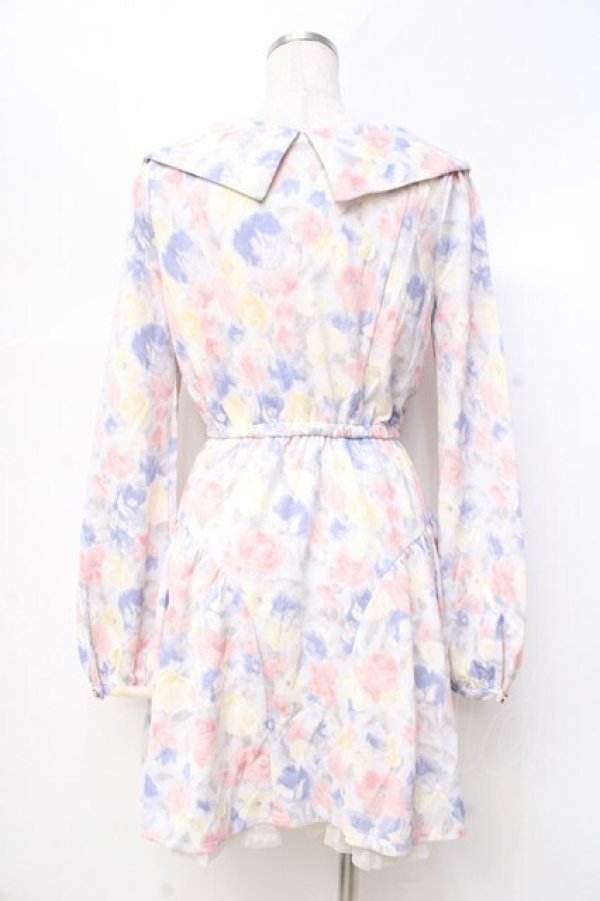 画像2: LIZ LISA / 水彩花柄ワンピース 0 サックス Y-25-09-29-194-LO-OP-SZ-ZI (2)