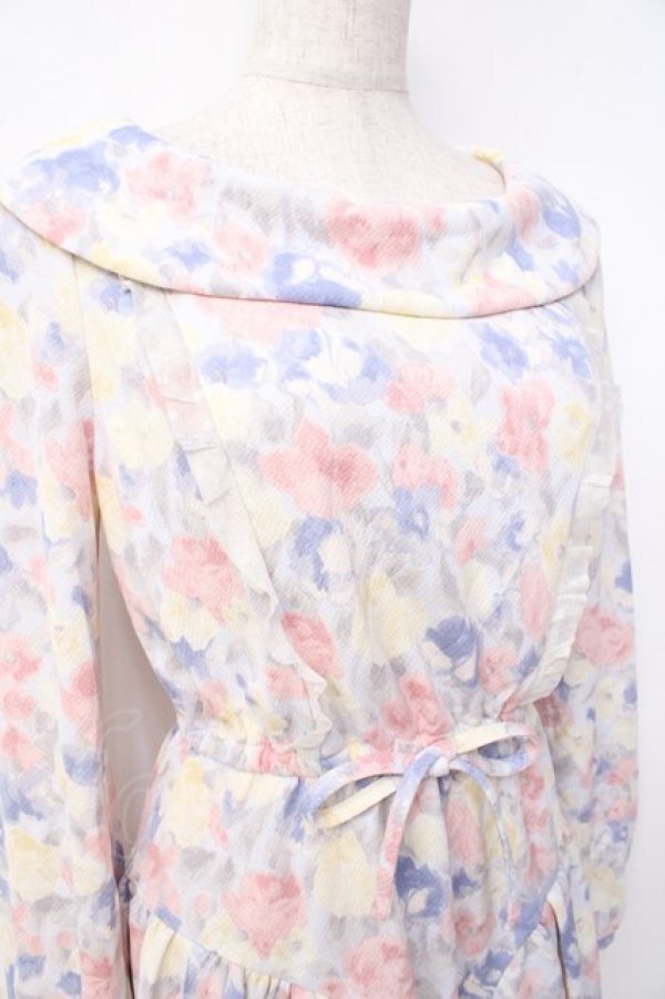 画像3: LIZ LISA / 水彩花柄ワンピース 0 サックス Y-25-09-29-194-LO-OP-SZ-ZI (3)