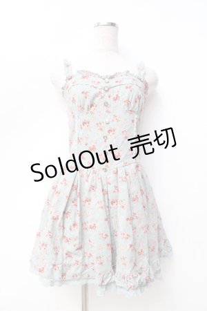 画像: LIZ LISA / ブーケ柄コーデュロイキャミワンピース 0 ブルー Y-25-09-29-200-LO-OP-SZ-ZI