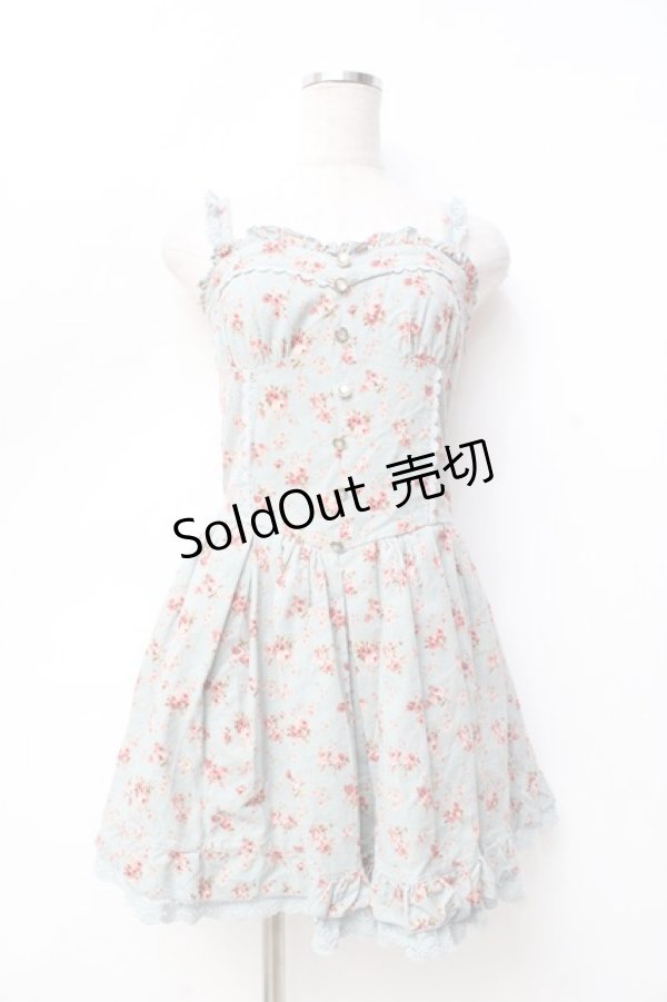 画像1: LIZ LISA / ブーケ柄コーデュロイキャミワンピース 0 ブルー Y-25-09-29-200-LO-OP-SZ-ZI (1)