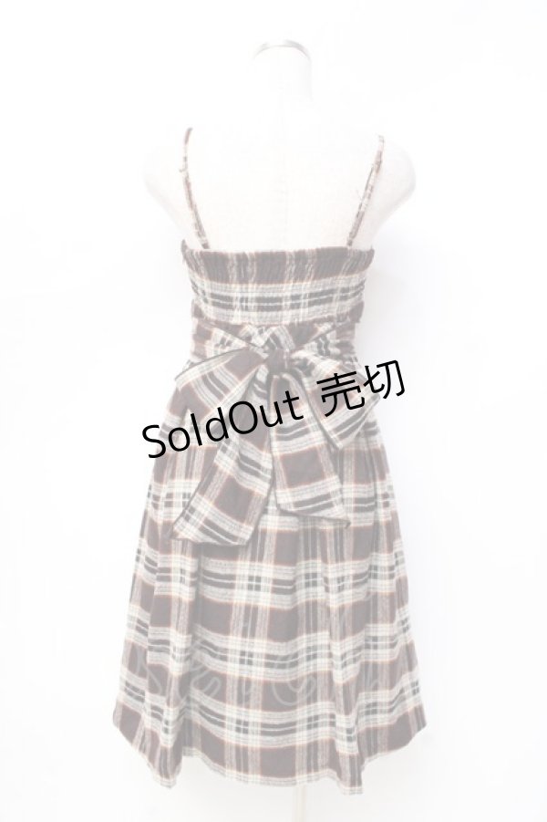 画像2: LIZ LISA / チェック柄ウールキャミワンピース 0 ブラウン Y-25-09-29-201-LO-OP-SZ-ZY (2)