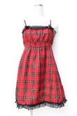 画像1: TRALALA / ラメチェックワンピース 0 アカ Y-25-09-29-205-LO-OP-SZ-ZI (1)