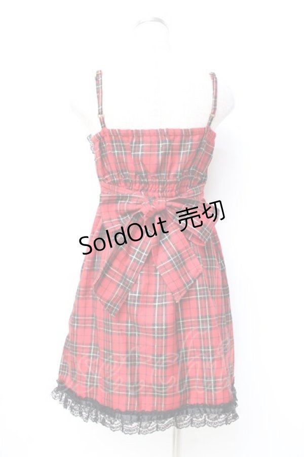 画像2: TRALALA / ラメチェックワンピース 0 アカ Y-25-09-29-205-LO-OP-SZ-ZI (2)