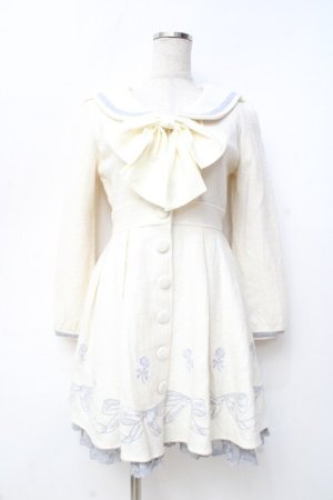 画像: LIZ LISA / リボン刺繍ワンピース 0 オフ白 Y-25-09-29-206-LO-OP-SZ-ZY