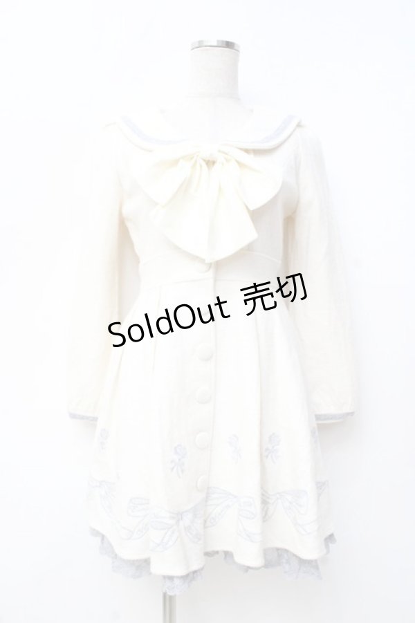 画像1: LIZ LISA / リボン刺繍ワンピース 0 オフ白 Y-25-09-29-206-LO-OP-SZ-ZI (1)