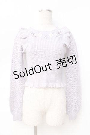 画像: LIZ LISA / フラワービジュニットトップス 0 ラベンダー Y-25-09-29-219-LO-TO-SZ-ZI