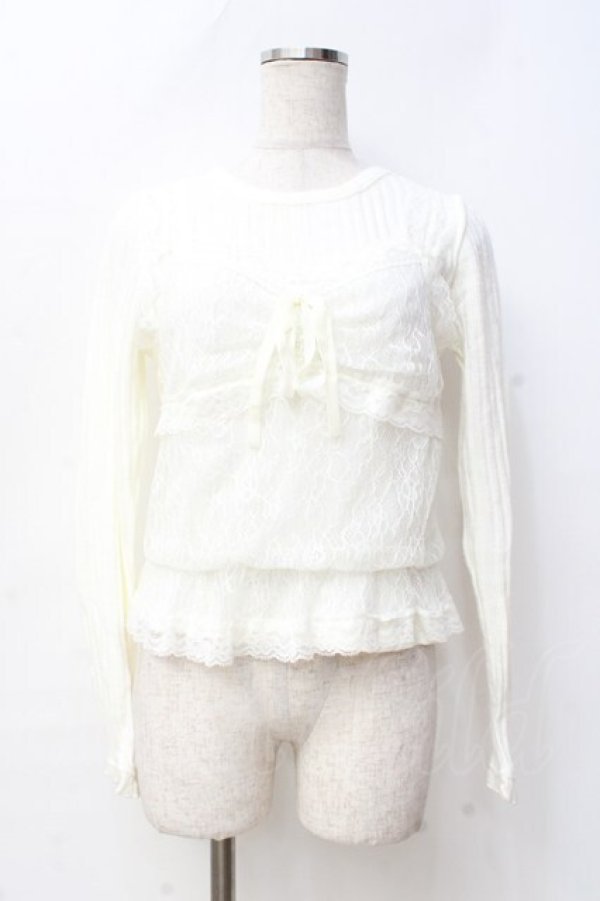 画像1: LIZ LISA / ビスチェ×ニットソー 0 アイボリー Y-25-09-29-225-LO-TO-SZ-ZI (1)