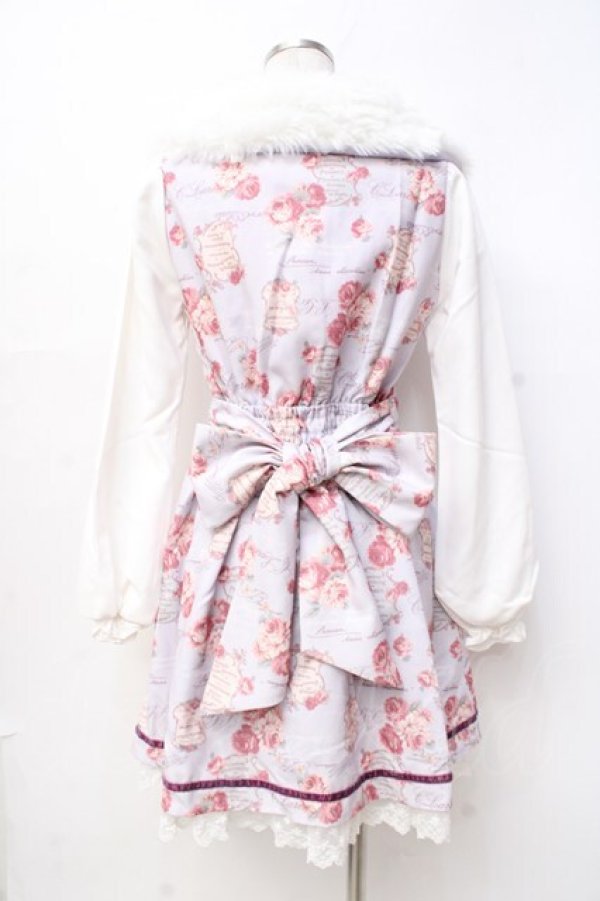 画像2: LIZ LISA / 衿エコファーローズ柄ワンピース 0 ラベンダー Y-25-09-29-229-LO-OP-SZ-ZI (2)