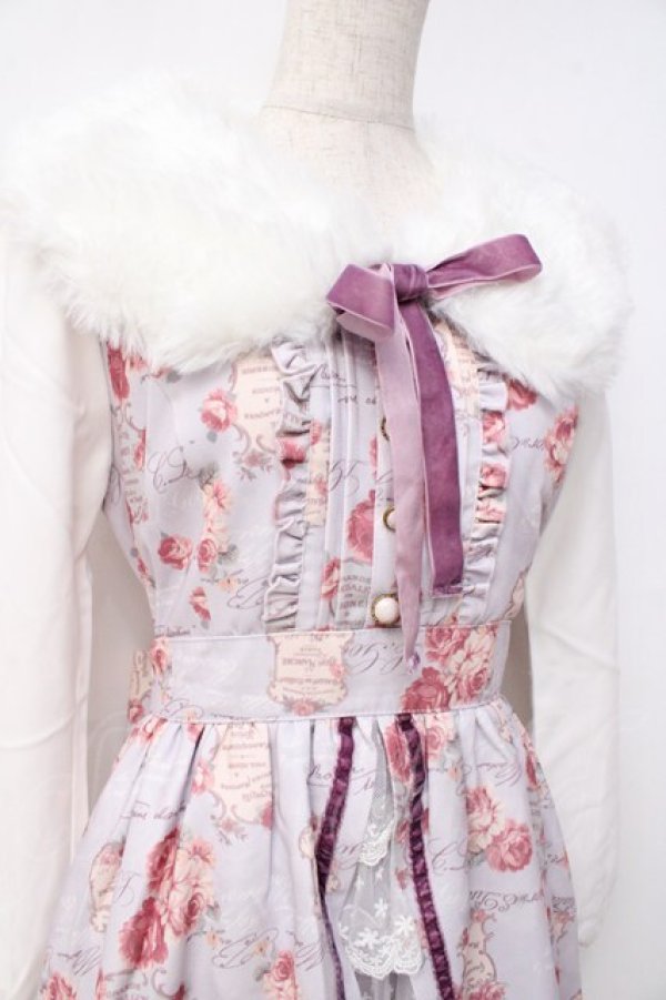 画像3: LIZ LISA / 衿エコファーローズ柄ワンピース 0 ラベンダー Y-25-09-29-229-LO-OP-SZ-ZI (3)