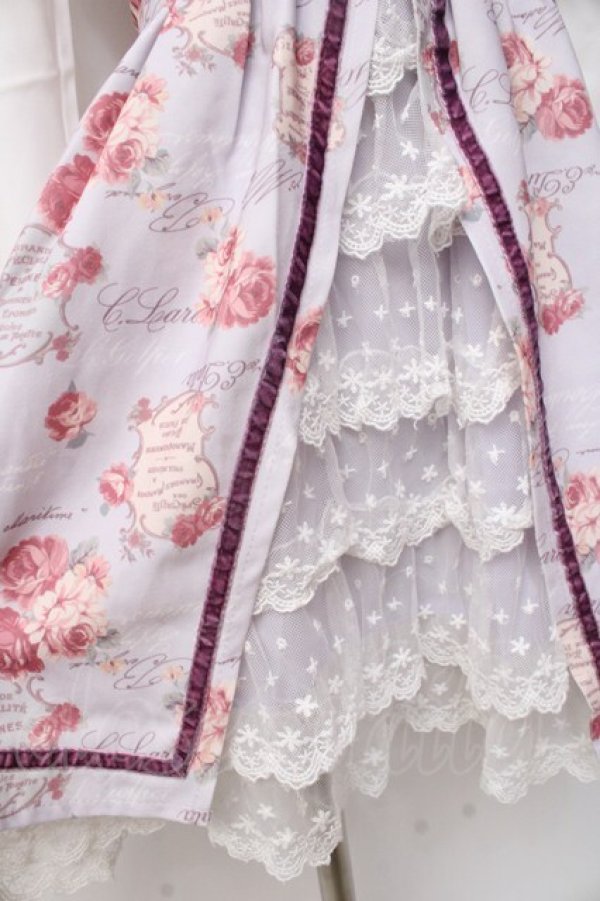 画像4: LIZ LISA / 衿エコファーローズ柄ワンピース 0 ラベンダー Y-25-09-29-229-LO-OP-SZ-ZI (4)