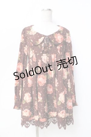 画像: LIZ LISA / ローズ×ドットワンピース 0 ブラウン Y-25-09-29-230-LO-OP-SZ-ZI