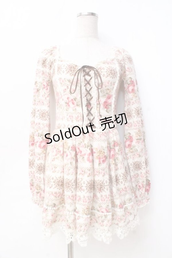 画像1: LIZ LISA / 花柄起毛ワンピース 0 アイボリー Y-25-09-29-233-LO-OP-SZ-ZY (1)