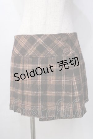 画像: LIZ LISA / サイドプリーツチェック柄巻きスカート 0 ブラウン Y-25-09-29-244-LO-SK-SZ-ZI
