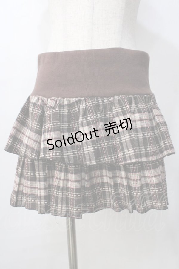 画像1: LIZ LISA / チェック柄ティアードミニスカート 0 ブラウン Y-25-09-29-246-LO-SK-SZ-ZY (1)