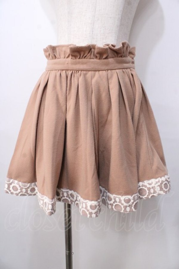 画像1: LIZ LISA / 裾花レースフレアスカート 0 ブラウン Y-25-09-29-251-LO-SK-SZ-ZI (1)
