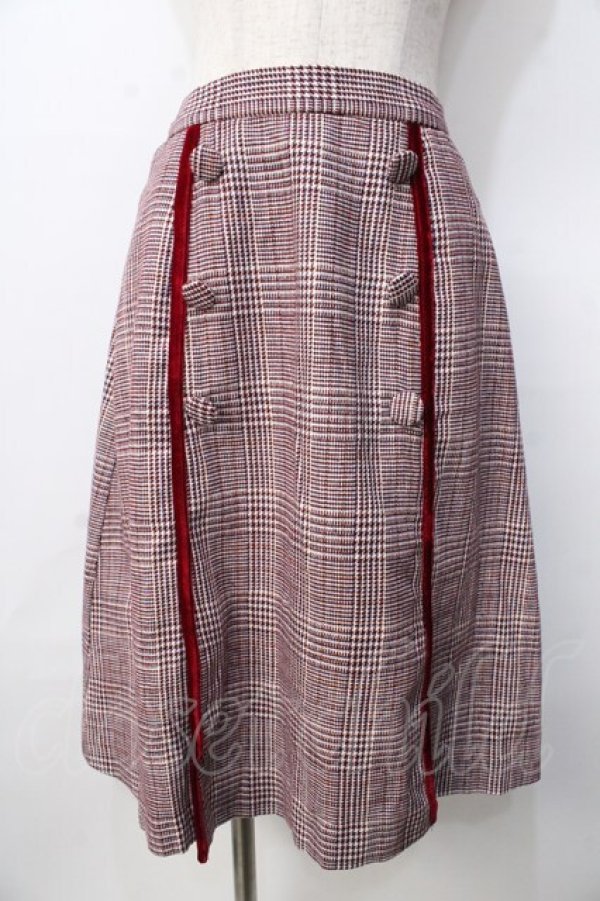 画像1: LIZ LISA / スカラップチェックスカート 0 ボルドー Y-25-09-29-256-LO-SK-SZ-ZI (1)