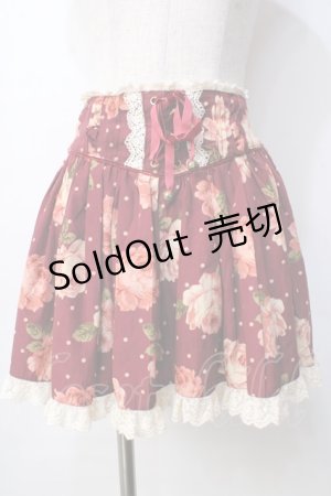 画像: LIZ LISA / ローズ×ドット柄吊りスカート 0 ボルドー Y-25-09-29-257-LO-SK-SZ-ZY