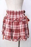 画像2: LIZ LISA / サイド編み上げチェック柄スカパン 0 ボルドー Y-25-09-29-258-LO-PA-SZ-ZY (2)