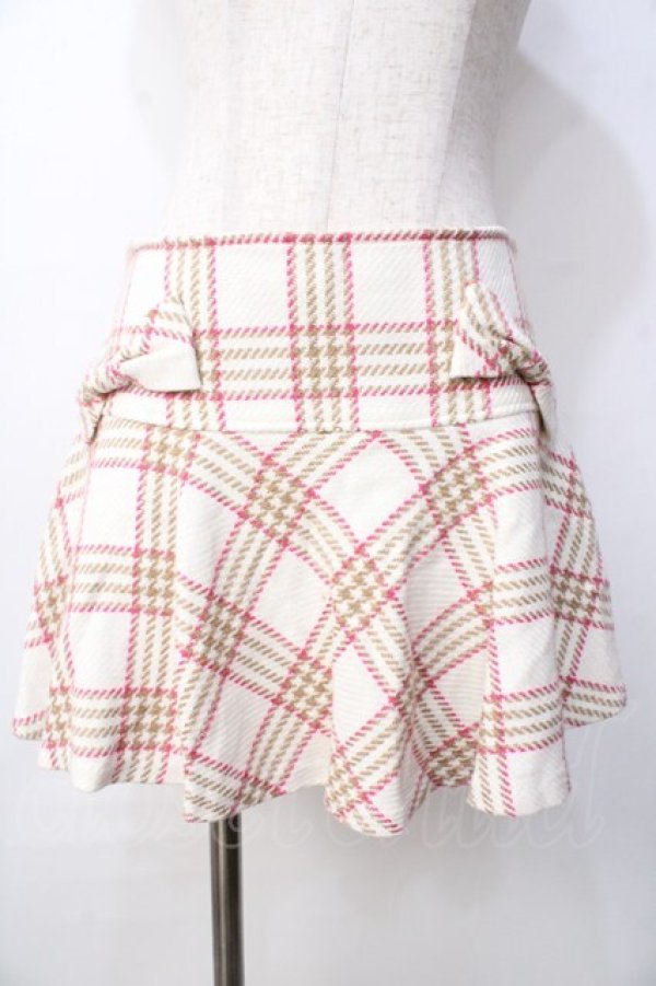 画像1: LIZ LISA / リボン付チェックスカート 0 アイボリー Y-25-09-29-259-LO-SK-SZ-ZI (1)