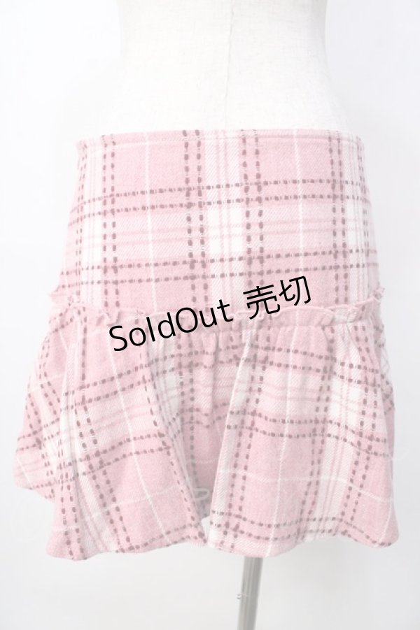 画像2: LIZ LISA / チェック柄ローウエストスカート 0 ピンク Y-25-09-29-261-LO-SK-SZ-ZY (2)