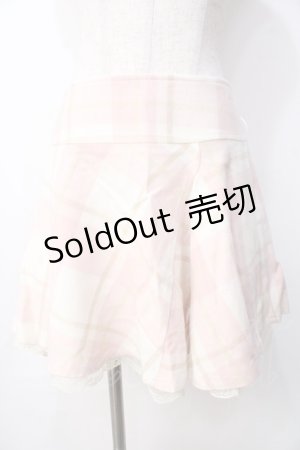 画像: LIZ LISA / 裾レースチェック柄フレアスカート 0 ピンク×アイボリー Y-25-09-29-265-LO-SK-SZ-ZY