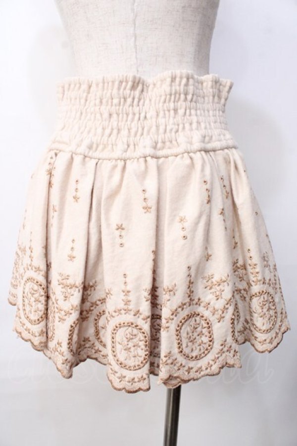 画像2: LIZ LISA / 刺繍スカラップスカパン 0 ベージュ Y-25-09-29-284-LO-PA-SZ-ZY (2)