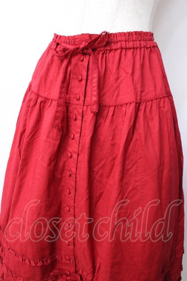 ピンクハウス 綿ローン いちご 苺 ストロベリー フリル 赤 スカート ローンフリルスカート｜ピンクハウスオフィシャルオンライン