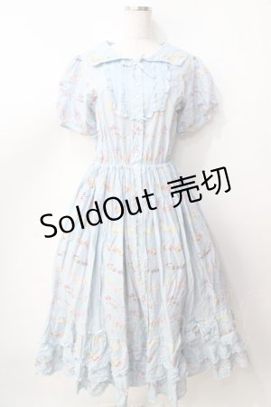 画像: PINK HOUSE / le langage des fleurs ptワンピース  サックス Y-25-09-30-006-LO-OP-AS-ZY