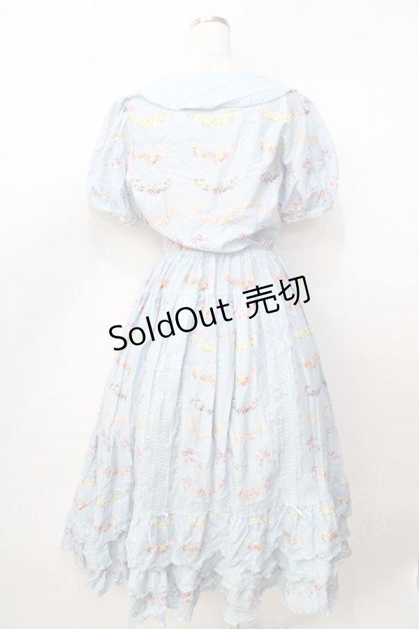 画像2: PINK HOUSE / le langage des fleurs ptワンピース  サックス Y-25-09-30-006-LO-OP-AS-ZY (2)