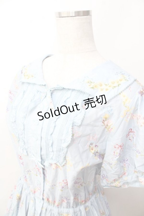 画像3: PINK HOUSE / le langage des fleurs ptワンピース  サックス Y-25-09-30-006-LO-OP-AS-ZY (3)
