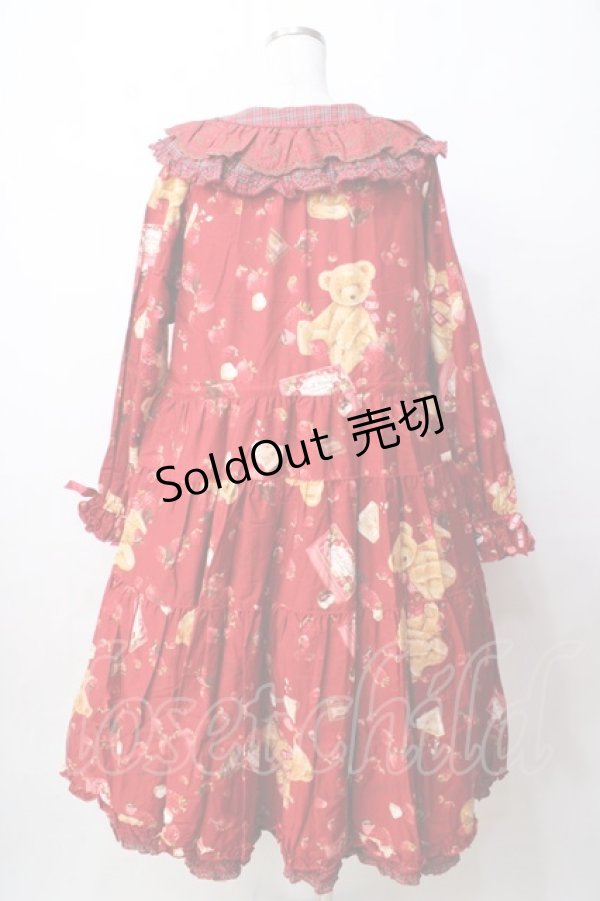 画像2: PINK HOUSE / strawberry choco bearプリントミディワンピース  赤 Y-25-09-30-004-LO-OP-AS-ZY (2)