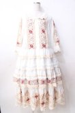 画像1: PINK HOUSE / ローズチュールレース使いパッチワーク風ワンピース  白 Y-25-09-30-008-LO-OP-AS-ZY (1)