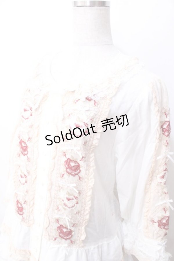 画像3: PINK HOUSE / ローズチュールレース使いパッチワーク風ワンピース  白 Y-25-09-30-008-LO-OP-AS-ZY (3)