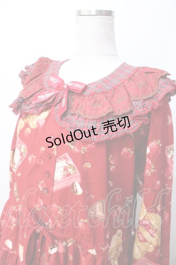 画像3: PINK HOUSE / strawberry choco bearプリントミディワンピース  赤 Y-25-09-30-004-LO-OP-AS-ZY (3)