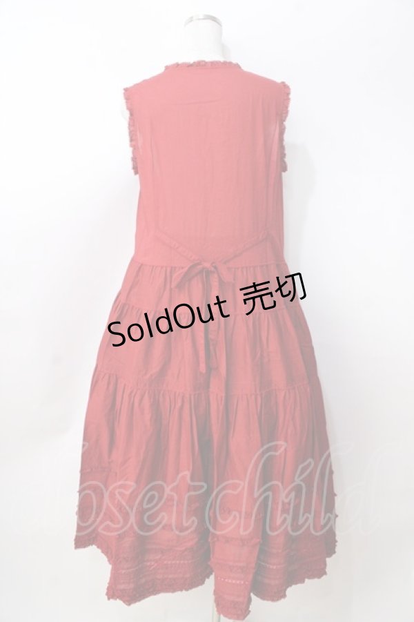 画像2: PINK HOUSE / ローンノースリーブワンピース  赤 Y-25-09-30-009-LO-OP-AS-ZY (2)