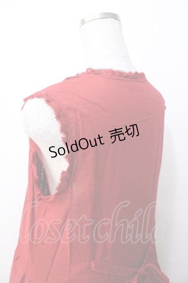 画像5: PINK HOUSE / ローンノースリーブワンピース  赤 Y-25-09-30-009-LO-OP-AS-ZY (5)