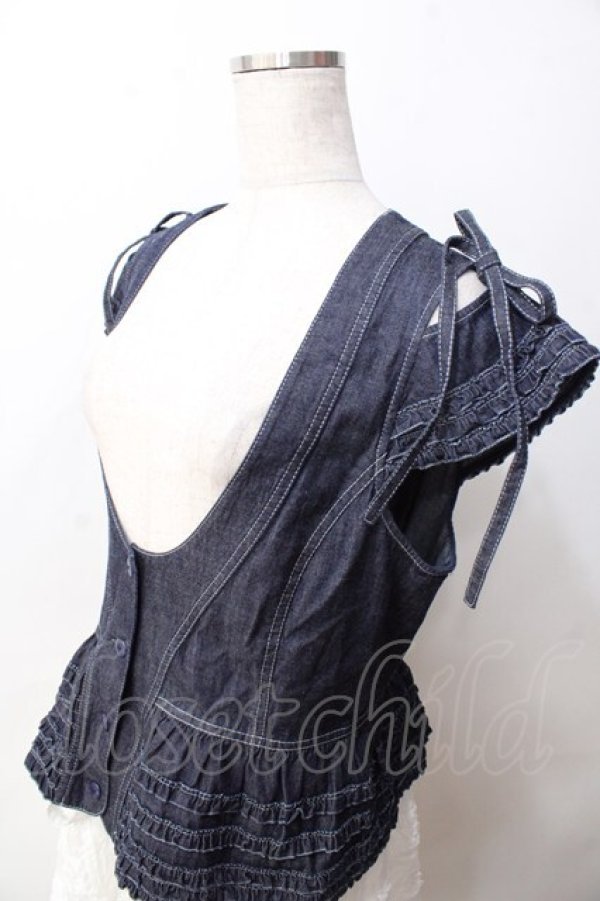 画像3: PINK HOUSE / オールドデイムｘローンフリルロングベスト  青 Y-25-09-30-012-LO-TO-AS-ZY (3)