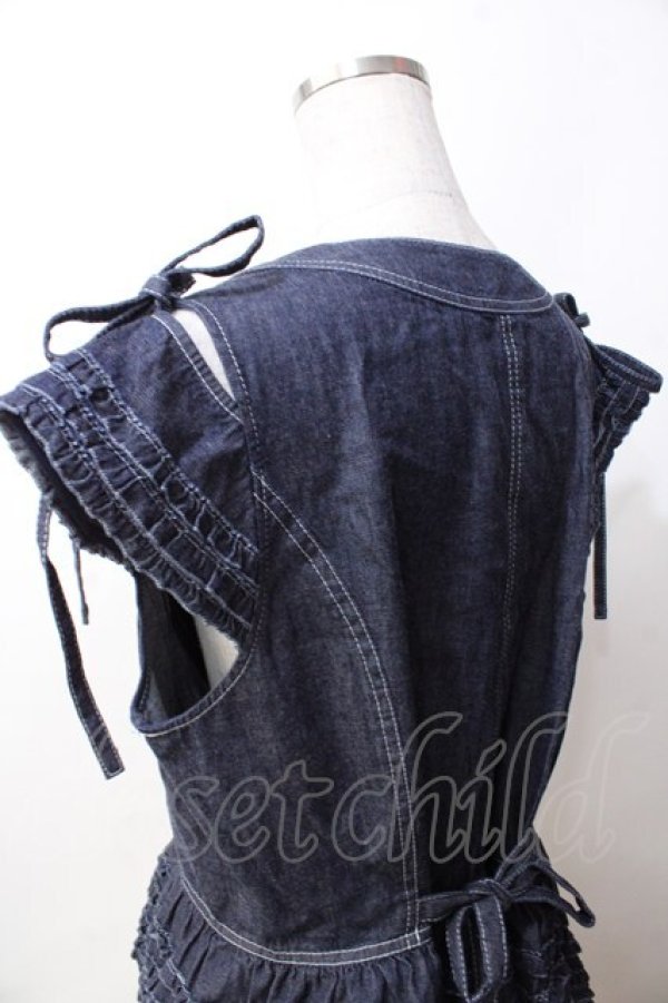 画像5: PINK HOUSE / オールドデイムｘローンフリルロングベスト  青 Y-25-09-30-012-LO-TO-AS-ZY (5)